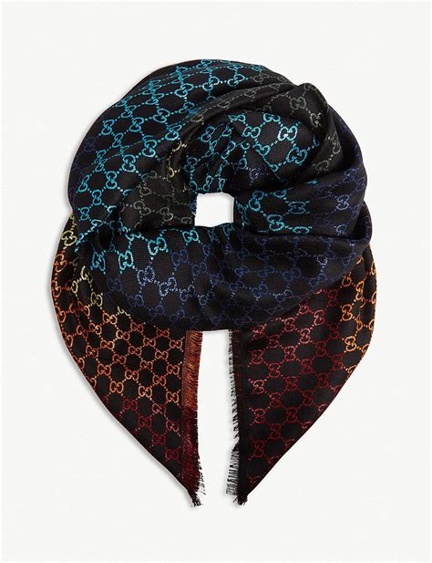 gucci rainbow scarf|gucci scarf with flowers.